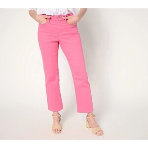NYDJ Ellison Straight Leg Ankle Jean with Cool Embrace Pink Rose Tall, 14 #54E